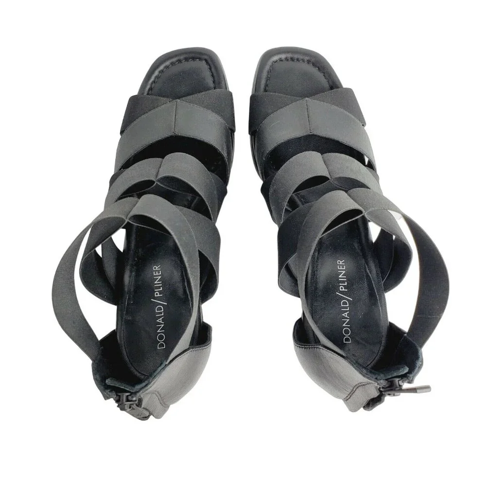 Donald Pliner Lelle Women's Black Strappy Caged Wedge Sandals Sz 9.5M - Picture 6 of 10